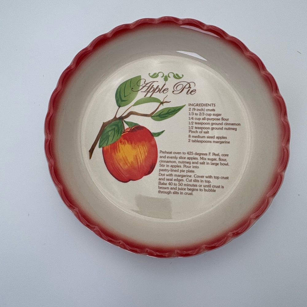 Red and Cream Apple Pie Recipe Dish